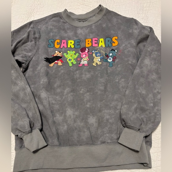Gray Scare Bears Sweatshirt S Care Bears - Picture 2 of 4